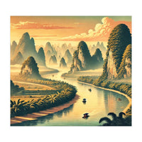 Vintage China, Guilin Karst Mountains Poster (Print Only)