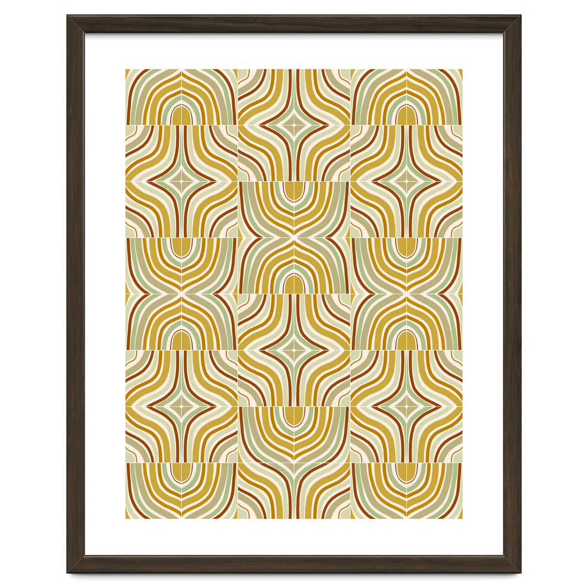 Ochre Retro Marbled Tiles