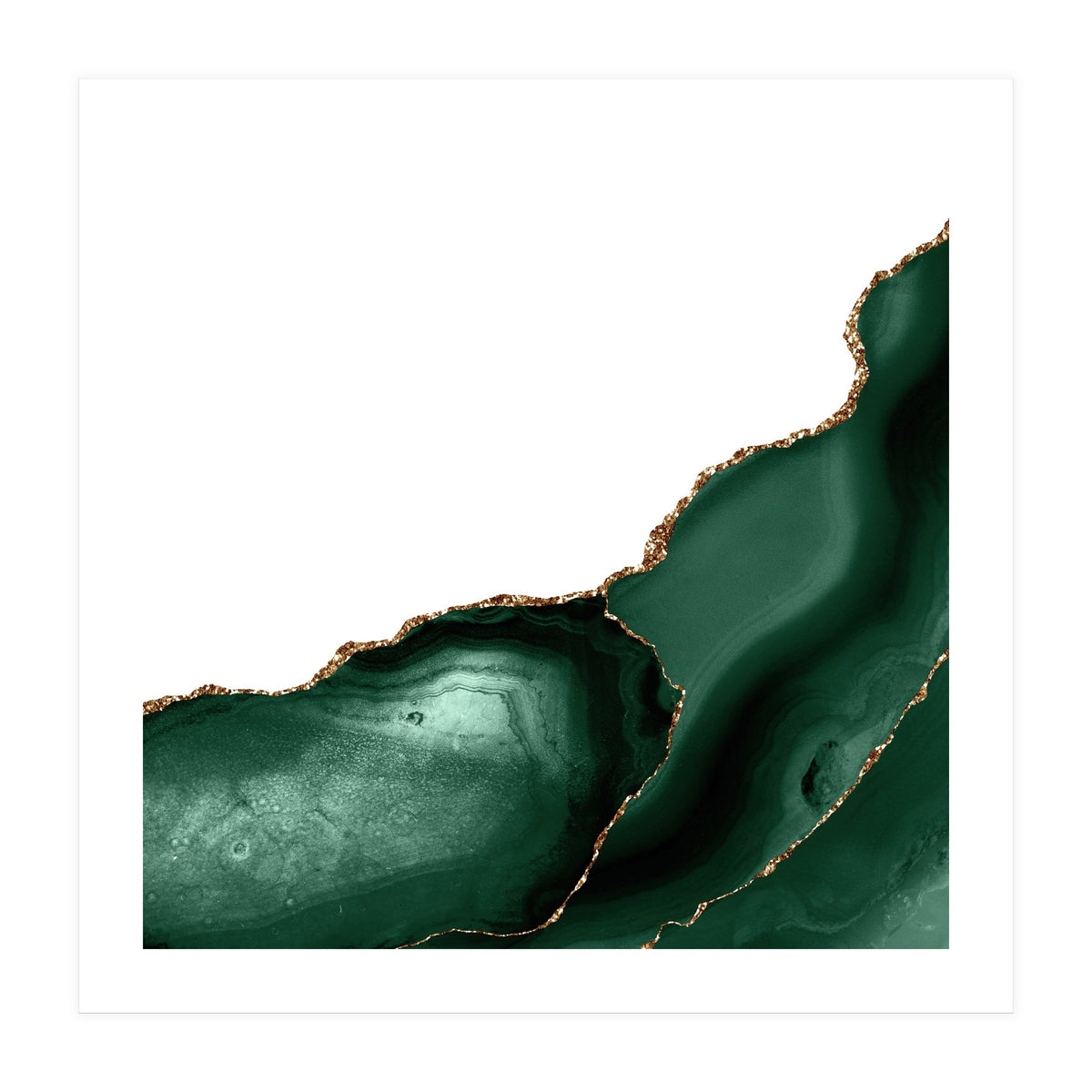 Emerald & Gold Agate Texture 09 (Print Only)