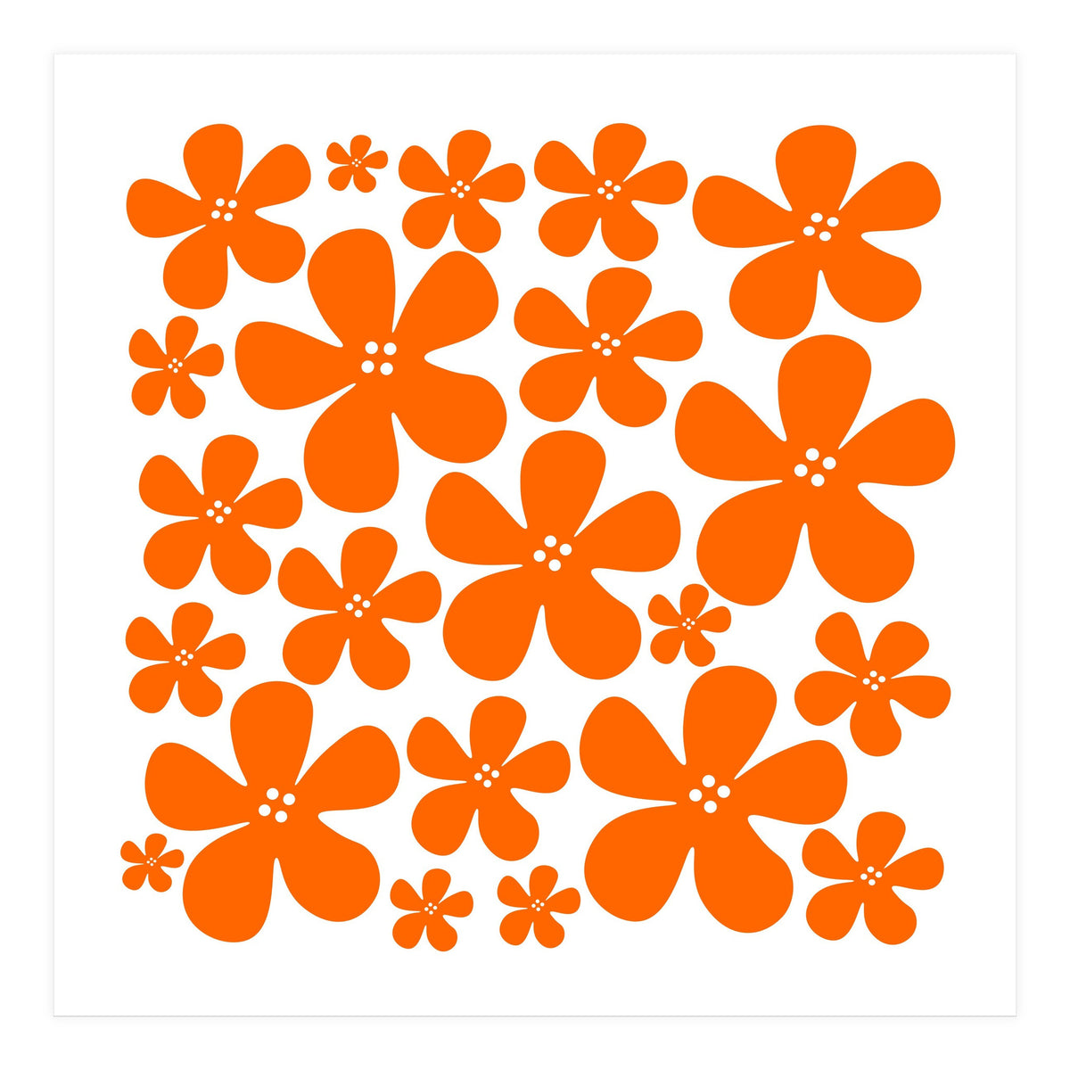 Orange Flowers Pattern (Print Only)