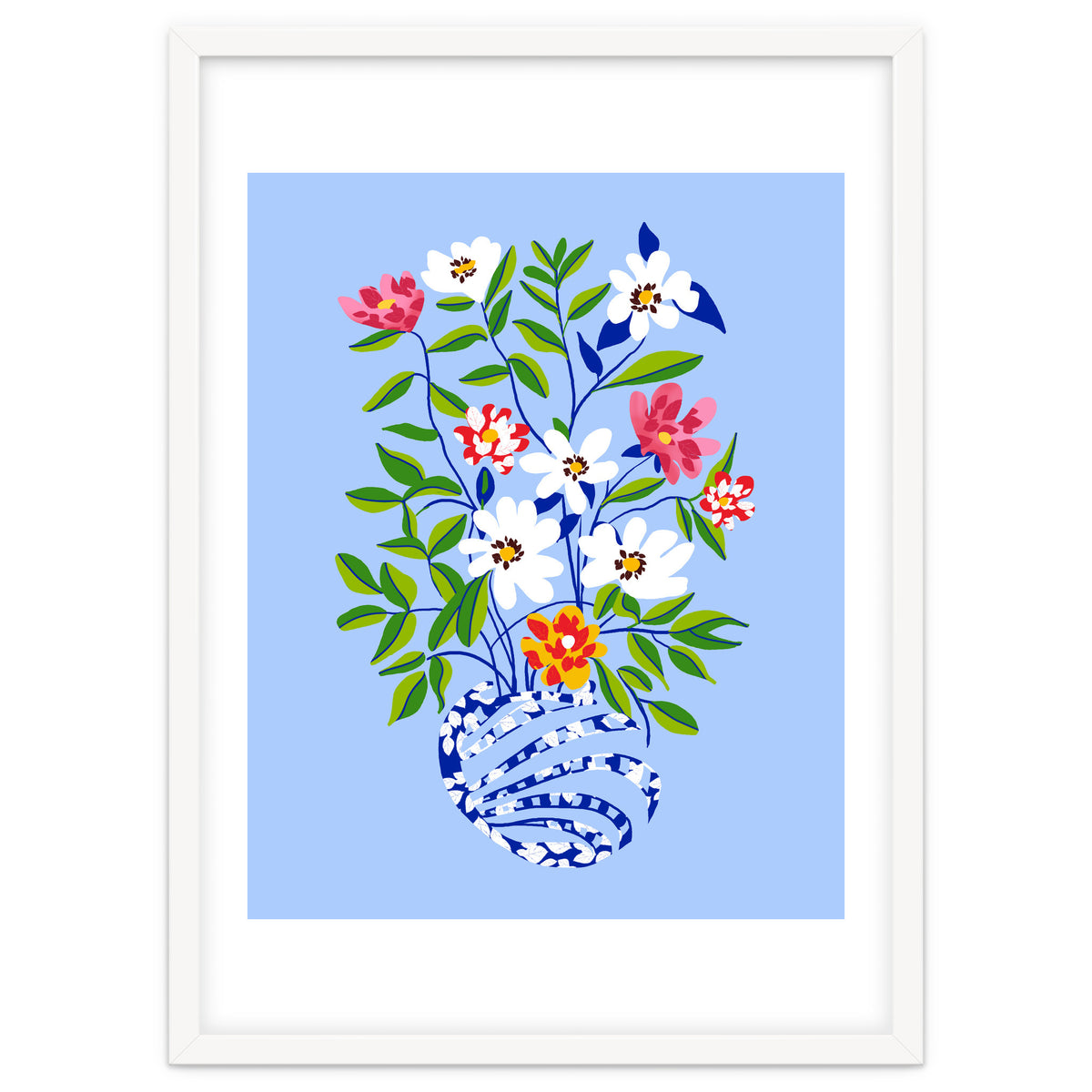 The Floopy Planter, Abstract Flower Pot Illustration, Pop Bohemian Eclectic Botanical, Flower Colorful Blossom