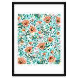 Tangerine Dreams, Orange & Mint Botanical Jungle Watercolor Painting, Colorful Plants Floral Summer thumbnail