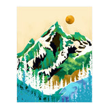 Grass Is Greener Wherever It Is Loved Positivity Nature Landscape Snow, Winter Mountains Painting Forest, Wild Travel Adventure (Print Only) thumbnail