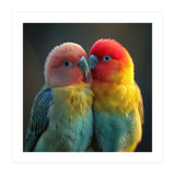 Lovebirds Perched Together Vivid Colors (Print Only) thumbnail