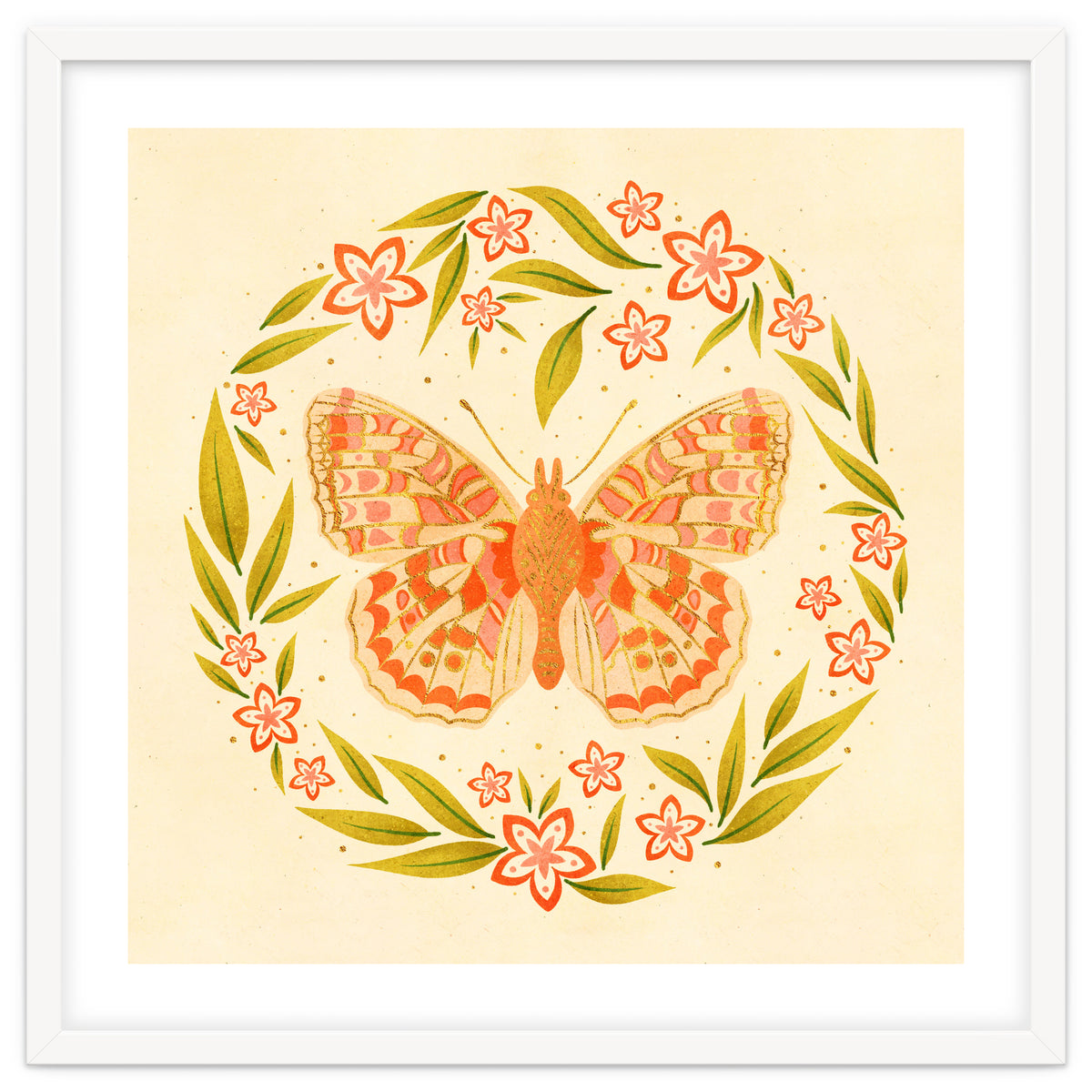 Retro Floral Butterfly