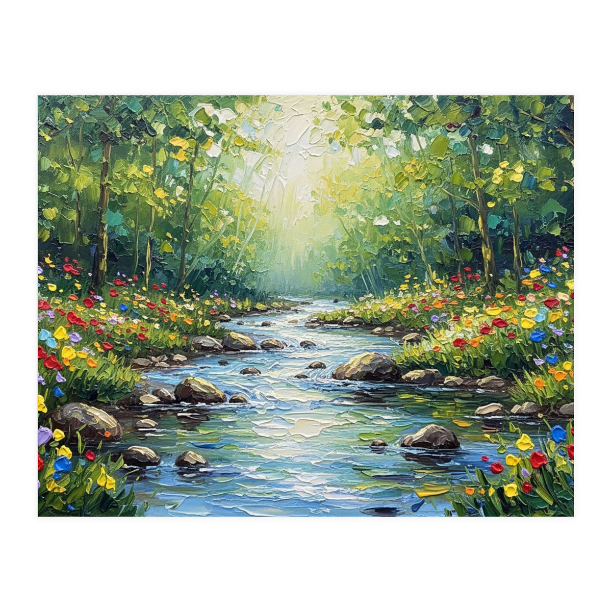 Sunlit Forest Stream (Print Only)