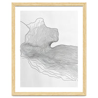 Abstract Black And White Organic Flowing Lines Pattern
