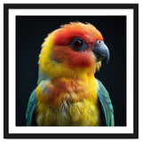 Vibrant Sun Conure Parrot Close Up Portrait thumbnail
