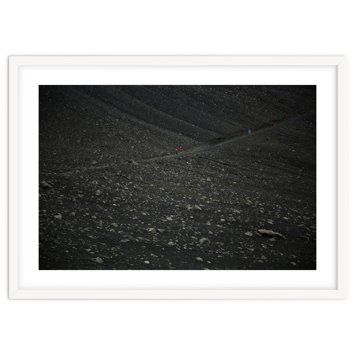 Kids running down from the volcano - Iceland