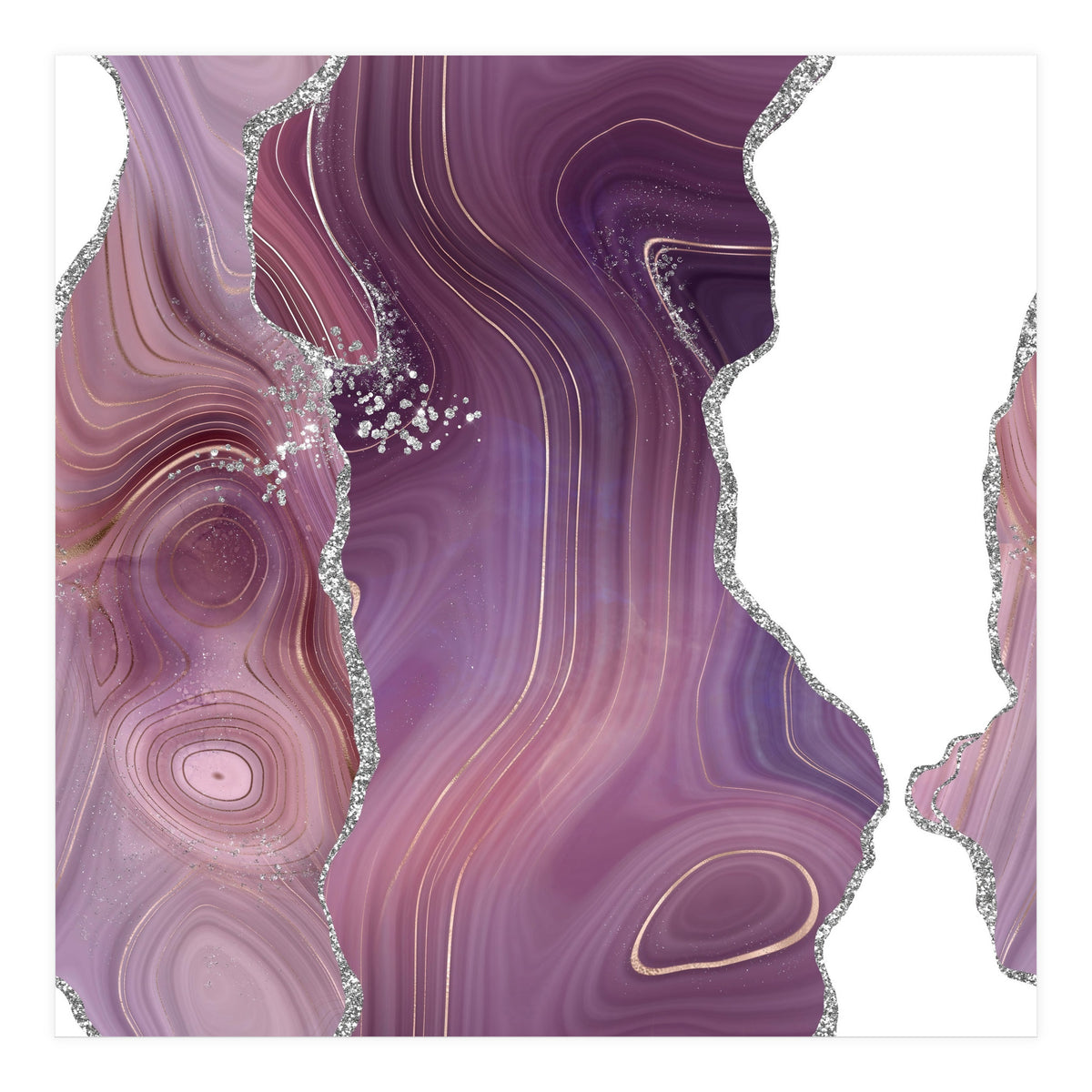 Mauve & Silver Agate Texture 05 (Print Only)