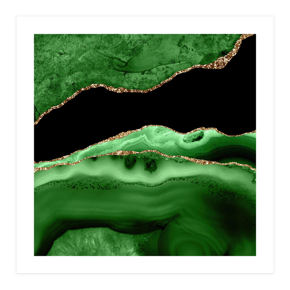 Green & Gold Agate Texture 13 (Print Only)