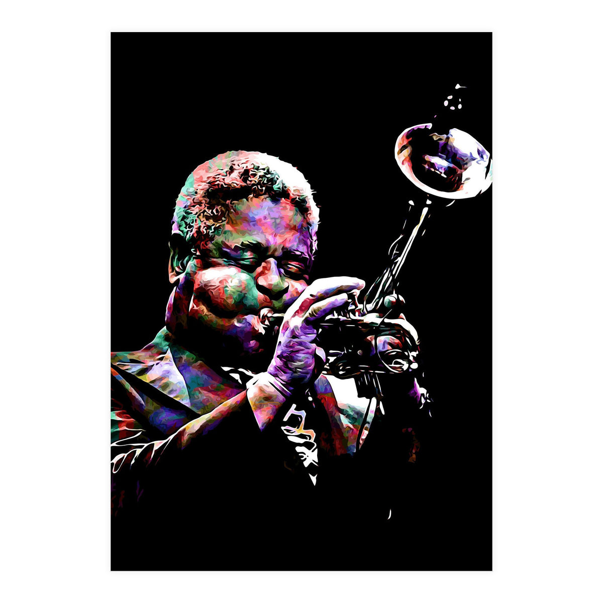 Dizzy Gillespie American Jazz Trumpeter Legend Colorful (Print Only)