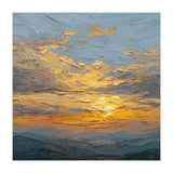 Atmospheric Golden Sunset Impasto Oil Painting Featuring Textured Clouds (Print Only) thumbnail