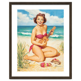 Pinup Girl Playing Ukulele On The Beach thumbnail