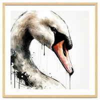 Watercolor Swan Portrait