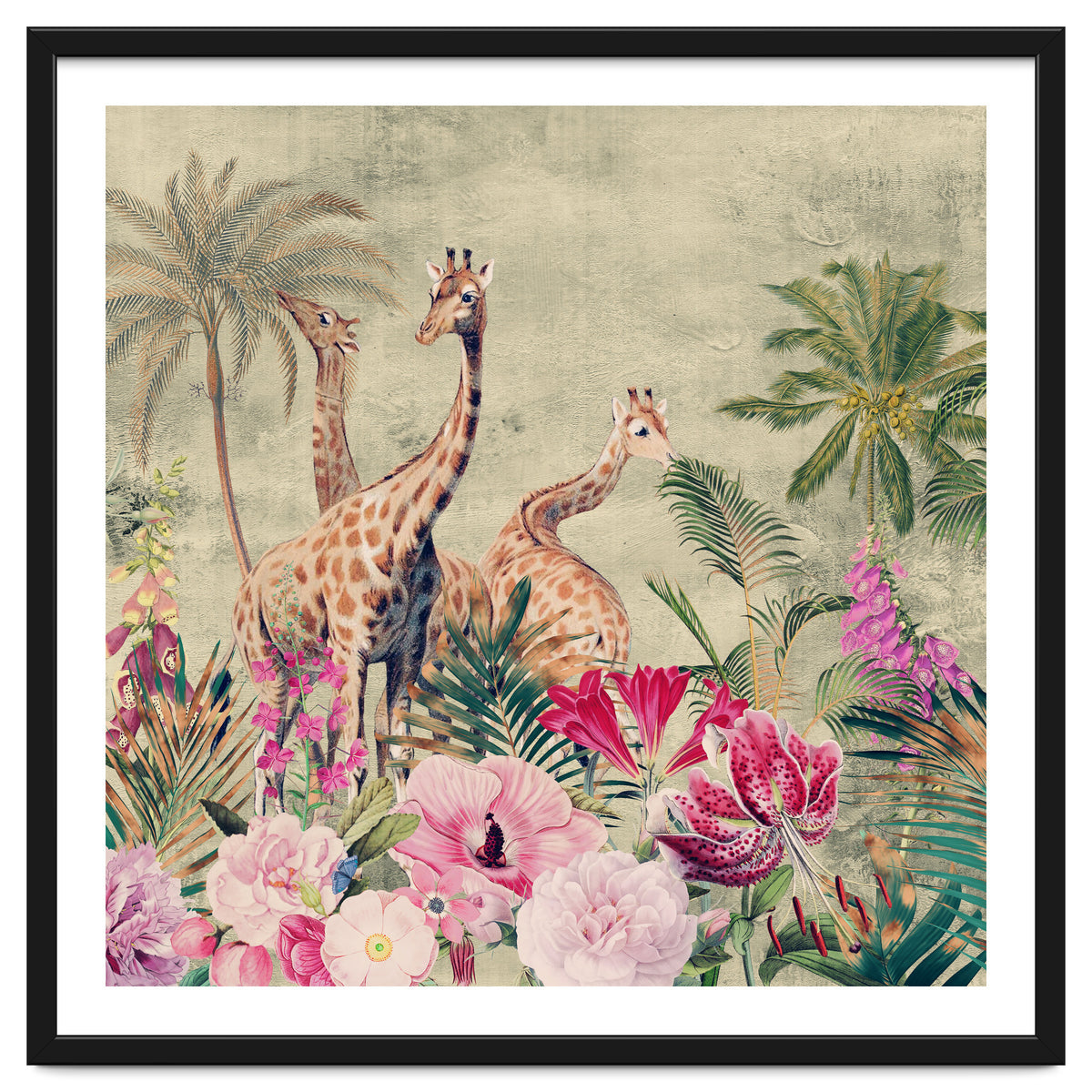 Exotic Vintage African Flower Safari