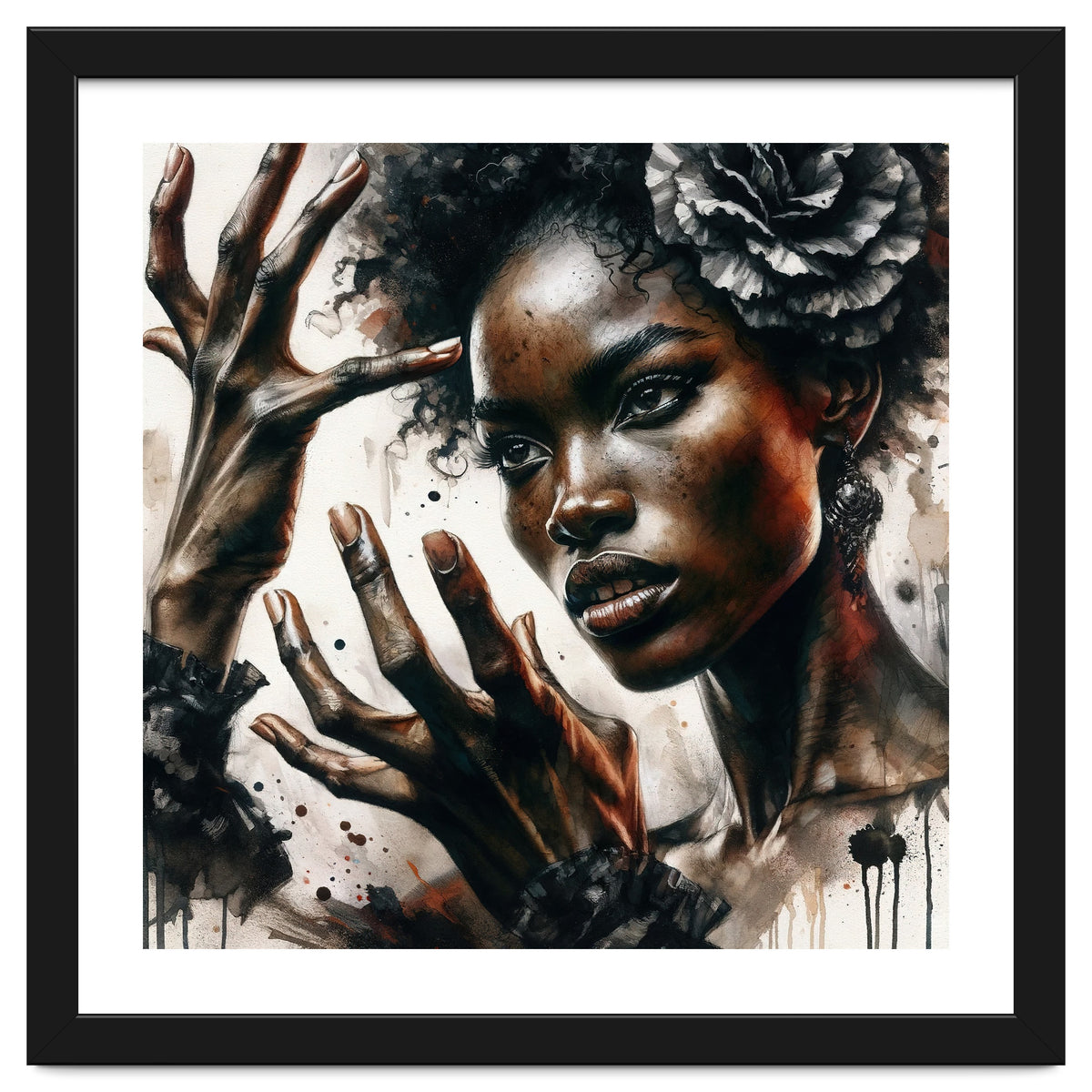 Noir Flamenco Hands Portrait