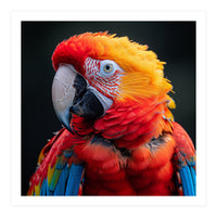Scarlet Macaw Parrot Portrait Vivid Colors (Print Only)