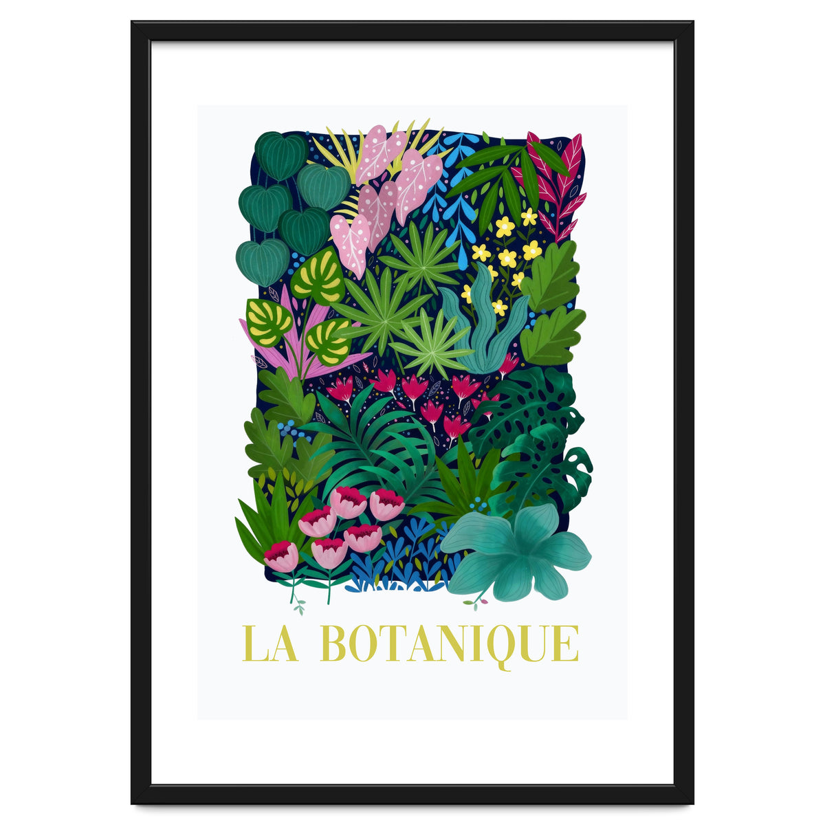 La Botanique, Botanical Garden, Colorful Jungle Print, Boho FLower Market