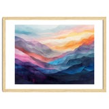 Vibrant Abstract Watercolor Mountain Landscape thumbnail