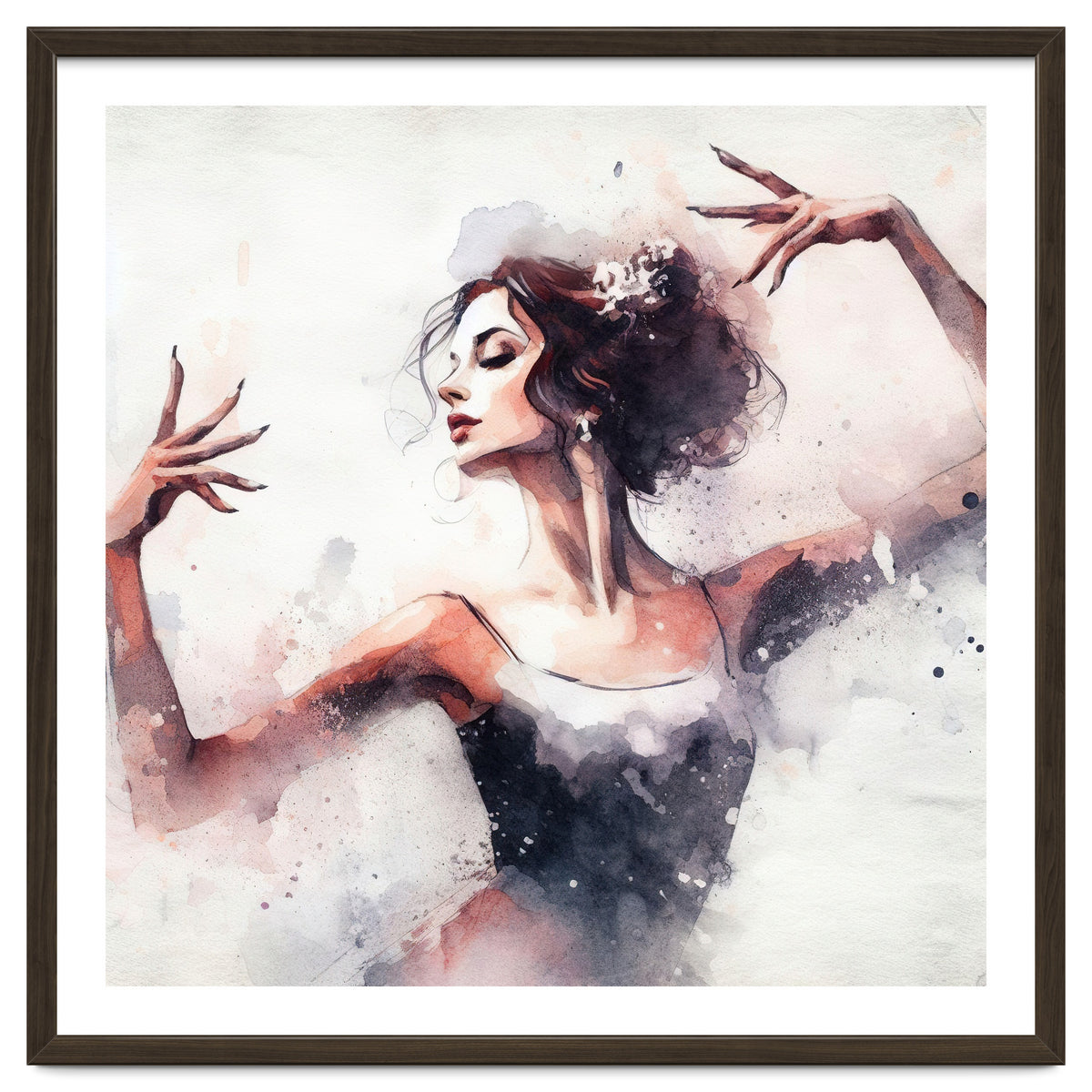 Elegant Ballet Dancer Portrait In Motion