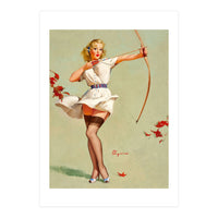 Pinup Sexy Girl Playing A Cupid (Print Only)