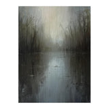 Ethereal Rainy Lake Forest Oil Painting (Print Only) thumbnail