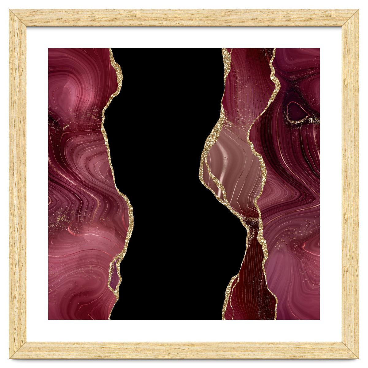 Burgundy & Gold Glitter Agate Texture 02