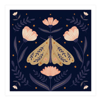 Moth And Flowers  (Print Only)