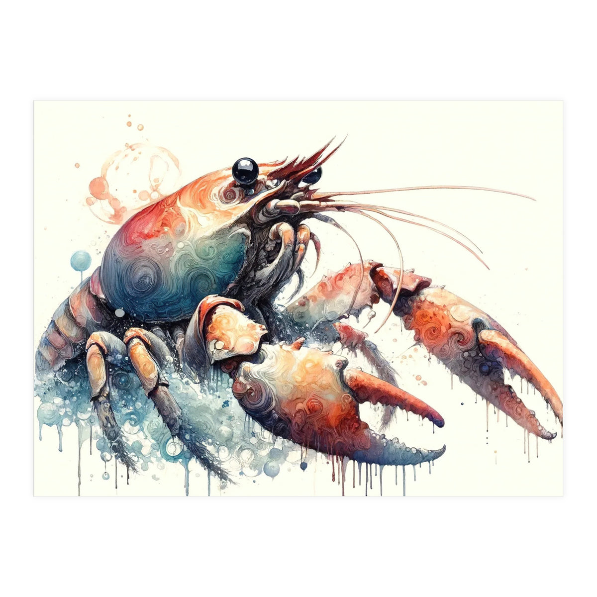 Colorful Lobster Watercolor (Print Only)