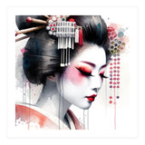 Crimson Kanzashi Modern Geisha (Print Only) thumbnail
