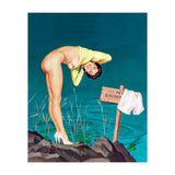 Sexy Pinup Girl With No Swimming Sign (Print Only) thumbnail