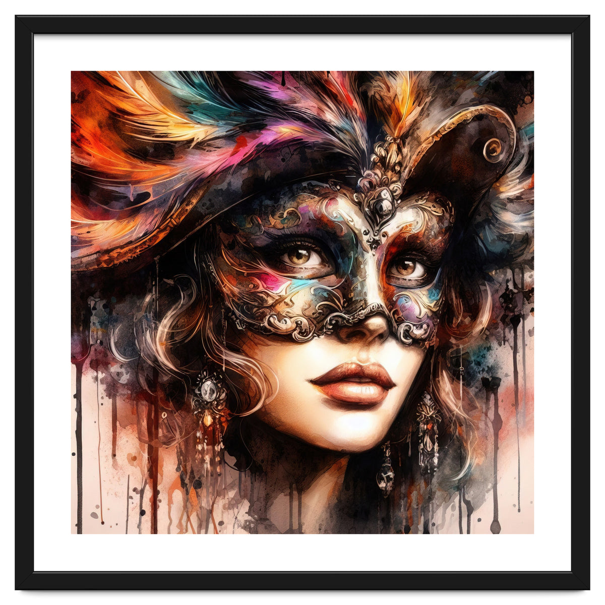 Watercolor Carnival Woman #6