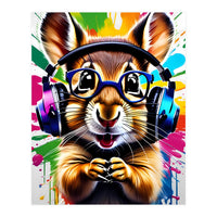 Chipmunk In Headphones, Graffiti (Print Only)