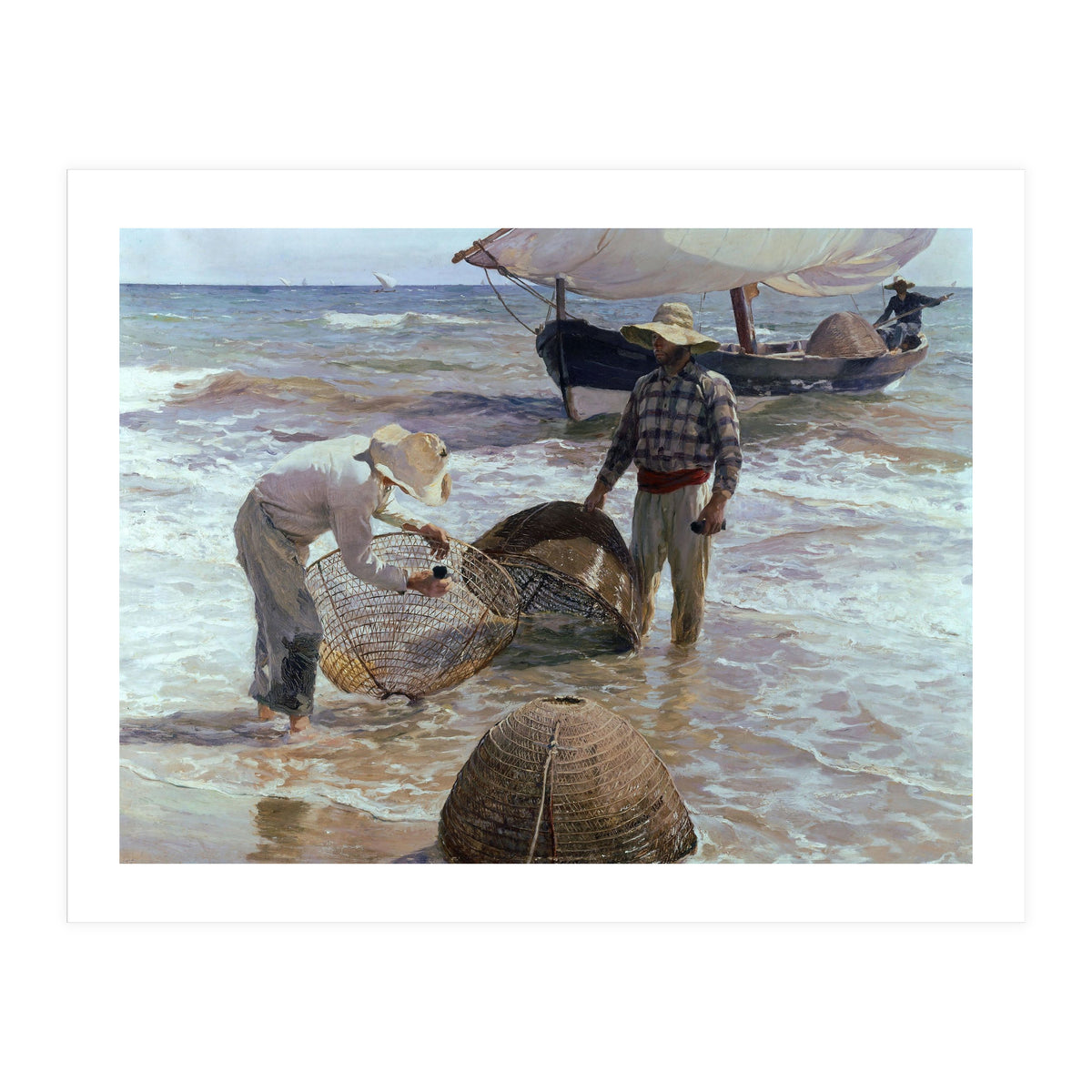 'Valencian Fishermen', 1895, Oil on canvas, 65 x 87 cm. (Print Only)