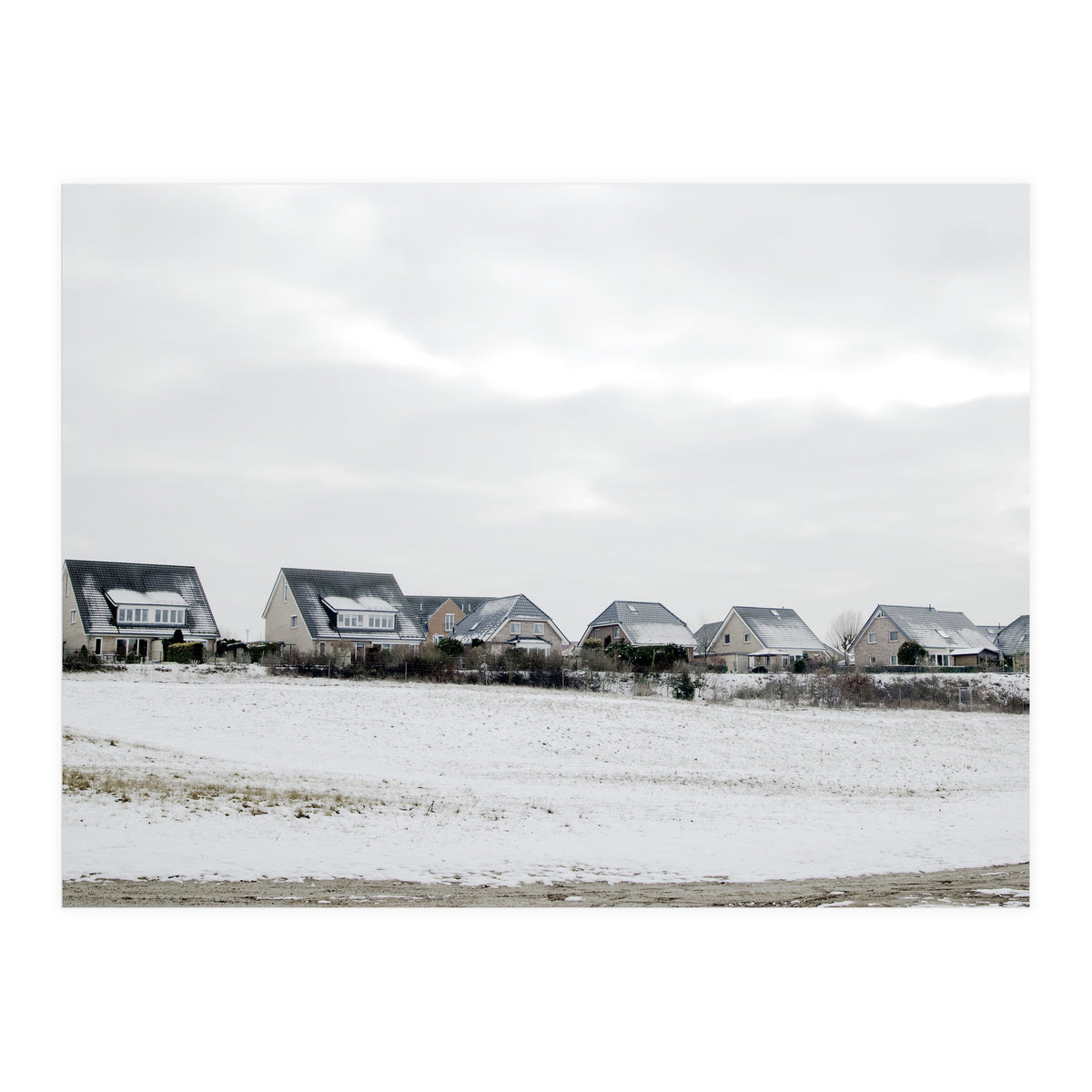 Snow covered houses on the hill (Print Only)