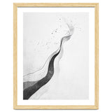 Abstract Black And White Ink Flowing Lines With Splatter thumbnail