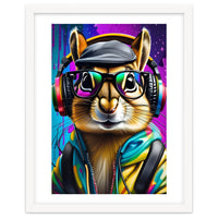 A Chipmunk In Headphones And Glasses