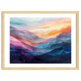 Vibrant Abstract Watercolor Mountain Landscape thumbnail