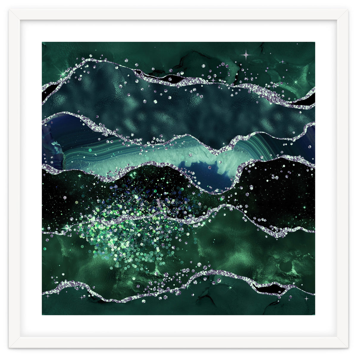 Emerald Glitter Agate Texture 05
