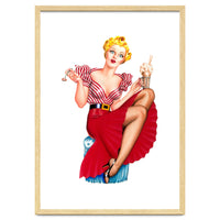 Pinup Blonde Posing With Ice Cream