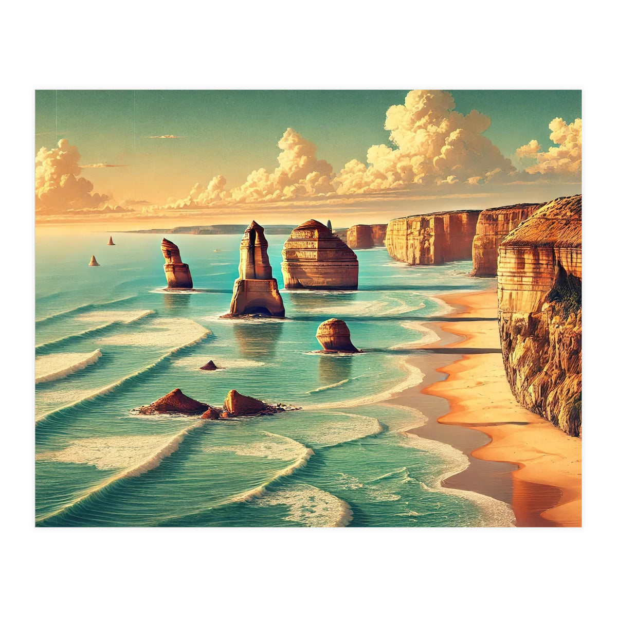 Vintage Australia, Great Ocean Road Poster (Print Only)