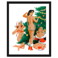 Three Beautiful Women Decorating a Christmas Tree