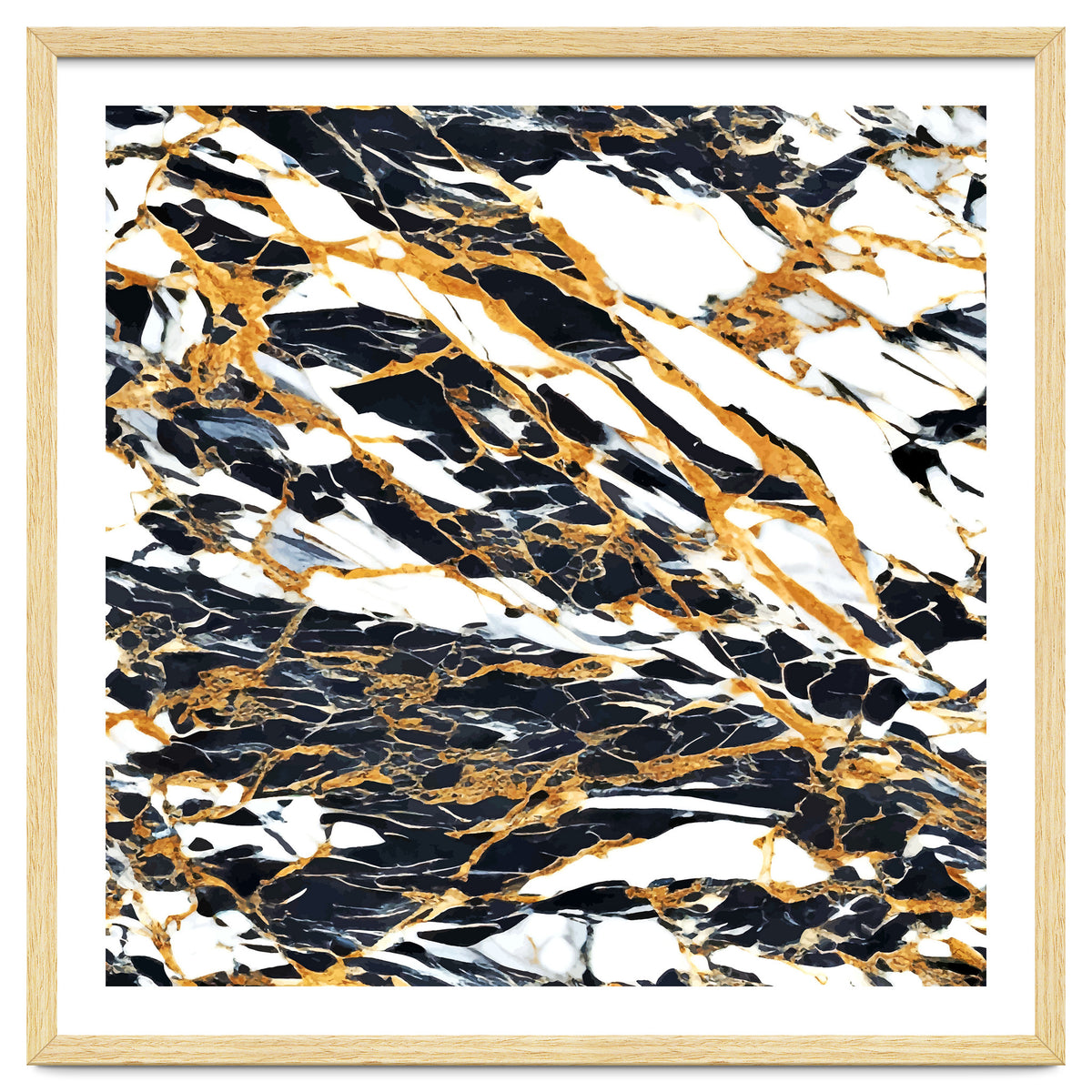 Painted Black Gold & White Marble, Luxe Exotic Eclectic Texture Pattern, Precious Stones Painting