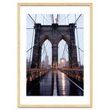 Brooklyn Bridge, USA, Moody NYC Architecture, Rainy Urban Photography thumbnail