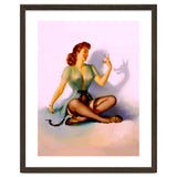 Sexy Pinup Making A Big Bad Wolf Shadow On The Wall thumbnail