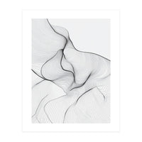 Abstract Black And White Flowing Lines Organic Form (Print Only)