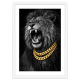 Bejweled hyper-realistic lion photography,diamond fangs portrait thumbnail