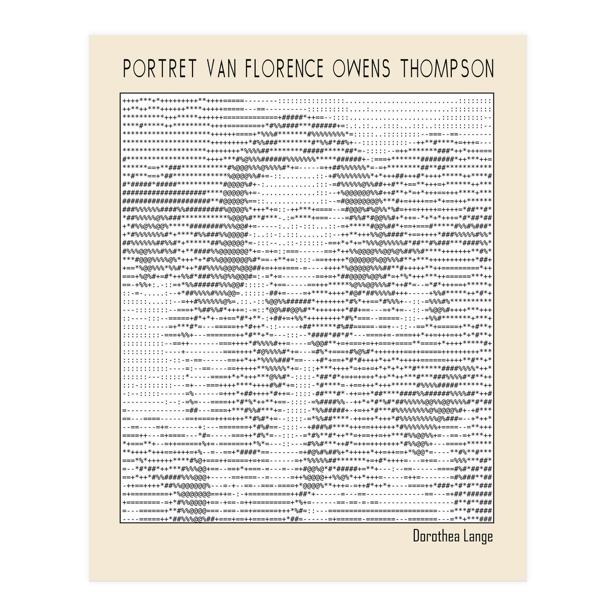 Portret Van Florence Owens Thompson (ascii Art) (Print Only)