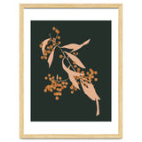 The Blooming Touch, Botanical Vintage Illustration, Dark Blush Bohemian Painting, Plants Nature Eclectic Classy Scandinavian thumbnail